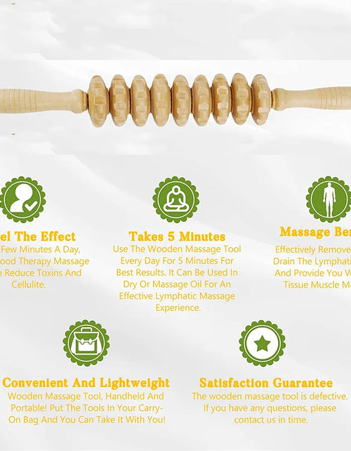 Load image into Gallery viewer, 1 PCS Wood Massage Roller Trigger Points Home Gym Manual Wooden Fascia Massage Roller for Release Cellulite Sore Muscle Blasting

