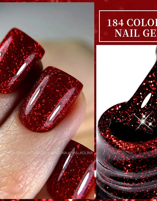 Load image into Gallery viewer, LILYCUTE 7ML Glitter Gel Nail Polish Sparkling Semi Permanent UV Gel Colorful Shinning Gel Varnish Nail Art Soak Off UV LED Gel

