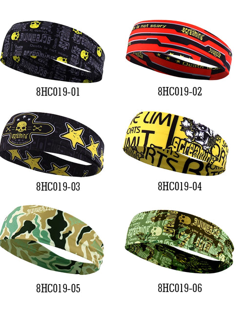 Load image into Gallery viewer, Gothic Skull Headband Sweat Bandage Sport Head Hair Band Workout Tennis Fitness Jog Basketball Running Scary Sweatband Women Men
