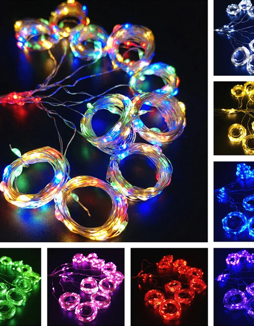 Load image into Gallery viewer, 3/6M USB LED Curtain 8Modes Remote Control String Lights Holiday Wedding Fairy Garland Lights For Bedroom Living Room Decor
