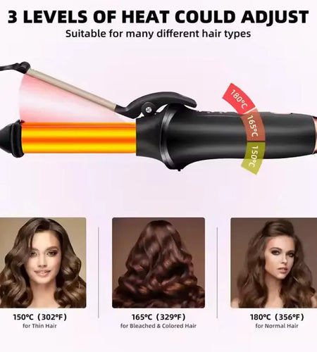 Variable heat settings electric 360 degree women big waver salon portable ceramic machine  high speed hair curler