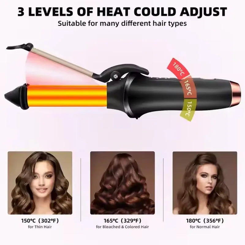 Variable heat settings electric 360 degree women big waver salon portable ceramic machine  high speed hair curler