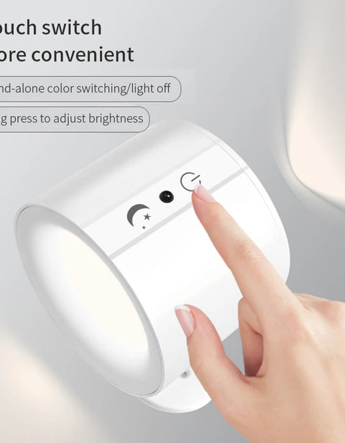 Load image into Gallery viewer, LED Wall Sconces Light Touch Control Double Head Wall Lamp 360 Rotatable 3Colors Wall Lights Wireless Night Lights For Bedroom
