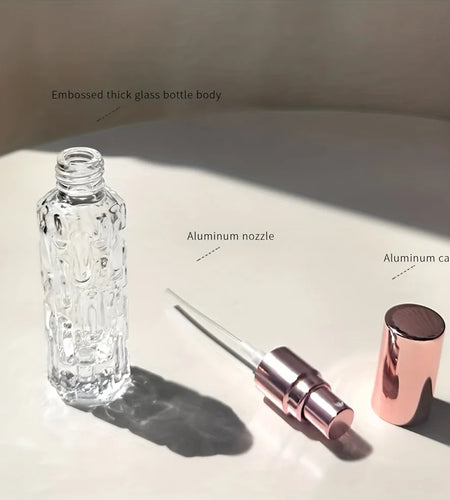 1/3/6pcs+4 accessories 10ml travel mini perfume atomizer container with 3 spray bottles, 2 funnels, 2 dispenser diviners