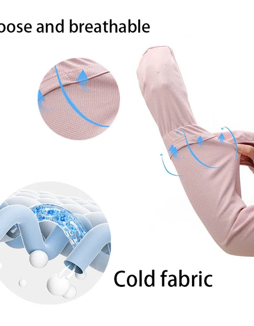 Load image into Gallery viewer, 1 Pairs Anti-sunburn Sleeve Summer Uv Solar Arm Sleeves Women&#39;s Driving Sun Protection Long Sleeve Adjustable Cuffs
