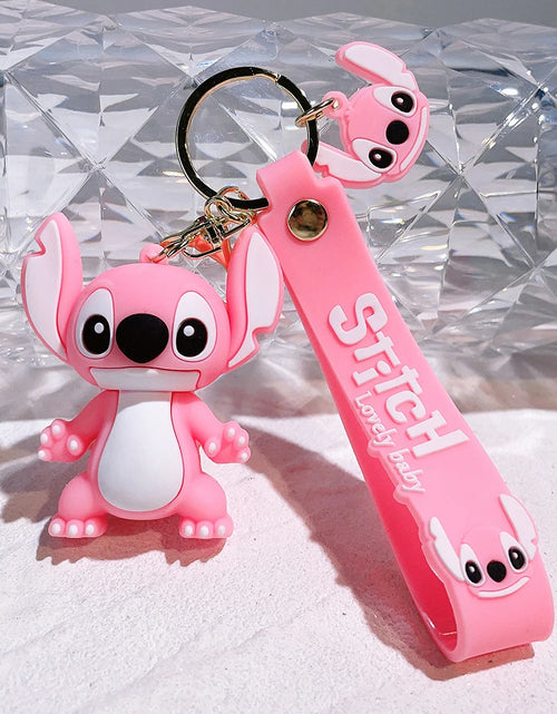 Load image into Gallery viewer, Lilo &amp; Stitch Toys Keychian Anime Stitch Pendant Keychain Sweet Pink Angel Keychians Women Car Keyring Girl Birthday Gift
