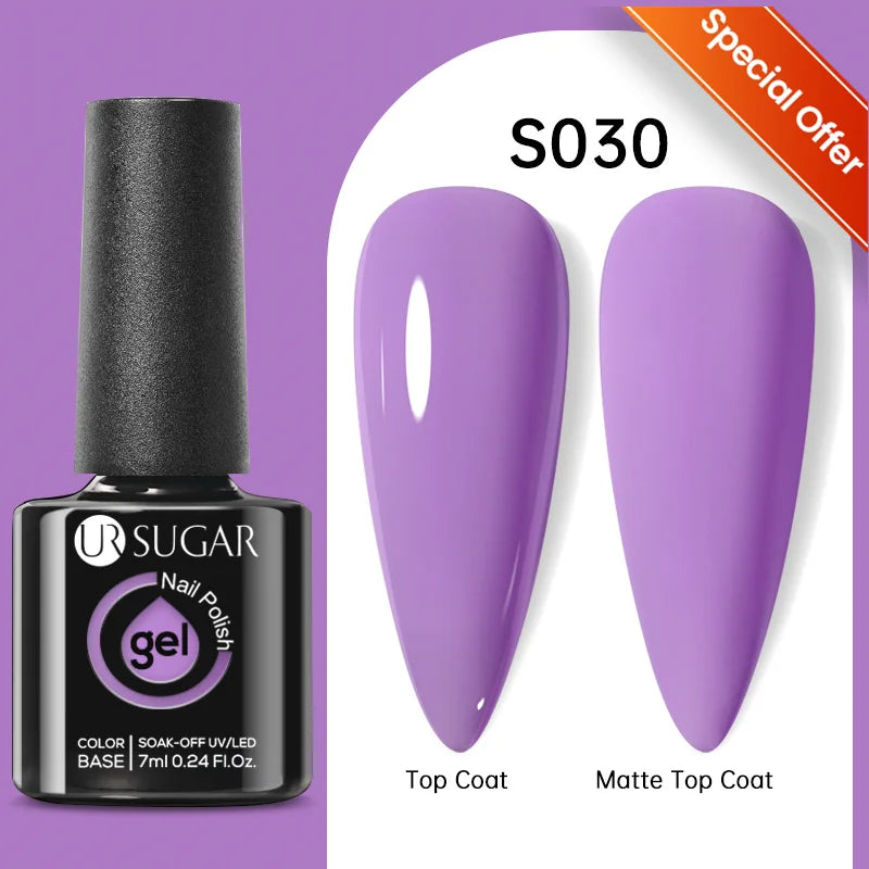 UR SUGAR 7.5ML Blue Black Red Glitter Sequin Color Gel Nail Polish Semi-permanent Varnish For Nail Art Manicure Soak Off UV Gel