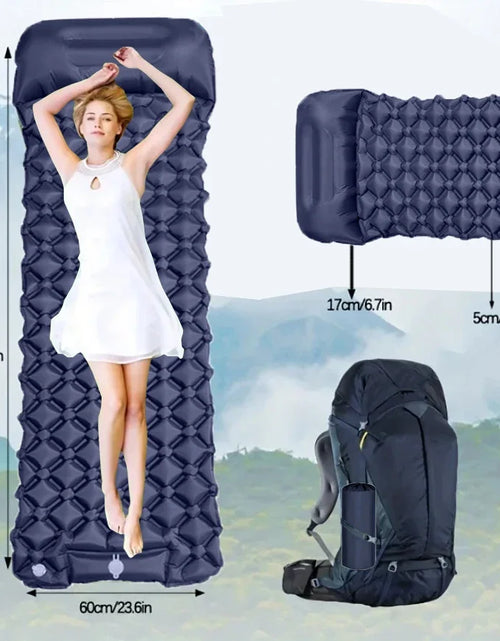 Load image into Gallery viewer, Outdoor Camping Inflatable Mattress Sleeping Pad With Pillows Ultralight Air Mat Built In Inflator Pump Hiking
