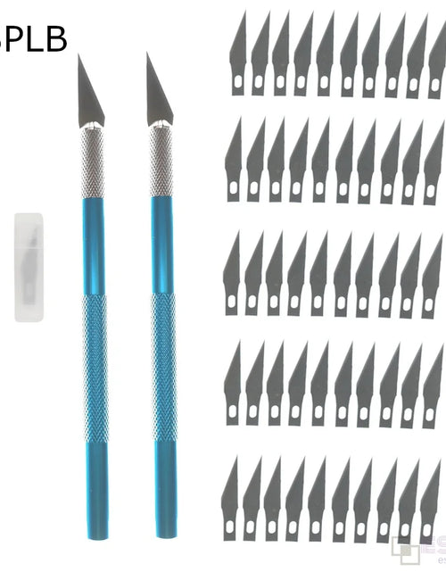 Load image into Gallery viewer, Engraving Non-Slip Metal Scalpel Knife Kit + 50/20/10/5pcs #11 Blades Cutter Craft Knives for Mobile Phone PCB Repair Hand Tools
