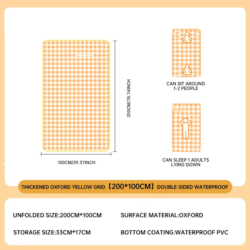 Outdoor Camping Mat, Picnic Mat, Beach Waterproof and Moisture-proof Portable Tent Sleeping Mat, Double-sided Aluminum Film