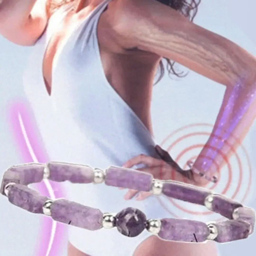 Natural Amethyst Body-purify Slimming Bracelet Stone Energy Yoga Bracelets for Women Weight Loss Bracelet Fatigue Relief Healing