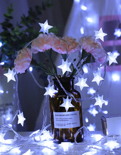 Load image into Gallery viewer, 1.5m/3m/6m/10m LED Star String Lights Christmas Garland Battery USB Powered Wedding Party Curtain String Fairy Lamps For Home
