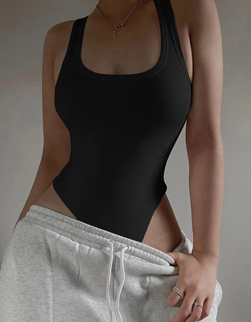 Load image into Gallery viewer, Sleeveless Knit Bodysuit Hot Summer Sexy Bodycon Off Shoulder Halter Tops Casual Street Bodice For Women ClubWear
