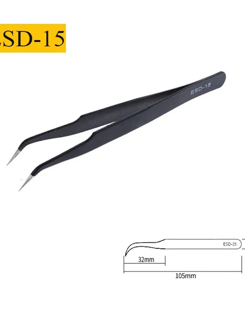 Load image into Gallery viewer, 2/6pcs Precision Tweezers Set ESD Anti-Static Stainless Steel Tweezers Repair Tools for Electronics Repair Soldering Craft Tools
