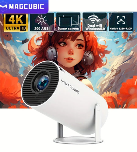 Magcubic HY300 Pro Projector 200ANSI Native 720P Wireless Screen Mirroring System Dual Band WiFi Hi-chip A3100 for Home Theater