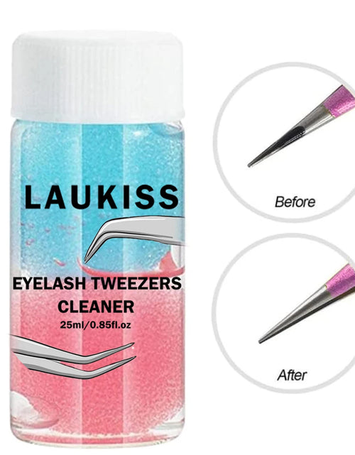 Load image into Gallery viewer, 25ml Eyelashes Tweezers Cleaner Eyelash Extension Tweezers Cleaning Tools With Glue Remover Liquid And Sponge Ball Cleaning Glue
