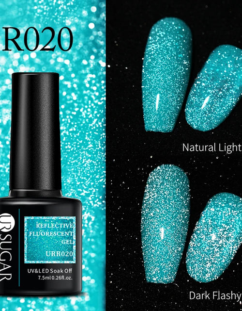Load image into Gallery viewer, UR SUGAR 7.5ML Blue Black Red Glitter Sequin Color Gel Nail Polish Semi-permanent Varnish For Nail Art Manicure Soak Off UV Gel
