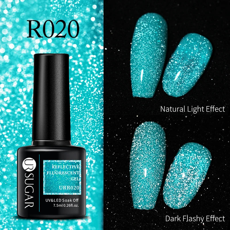 UR SUGAR 7.5ML Blue Black Red Glitter Sequin Color Gel Nail Polish Semi-permanent Varnish For Nail Art Manicure Soak Off UV Gel