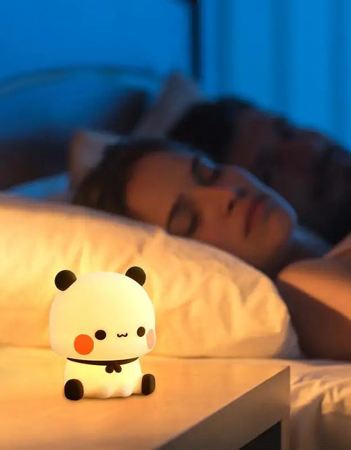 Load image into Gallery viewer, LED Night Lights Cute Panda Silicone Lamp USB Rechargeable Touch Night Lamp Bedside Decor 3 Modes Dimmable Kids Baby nightlight
