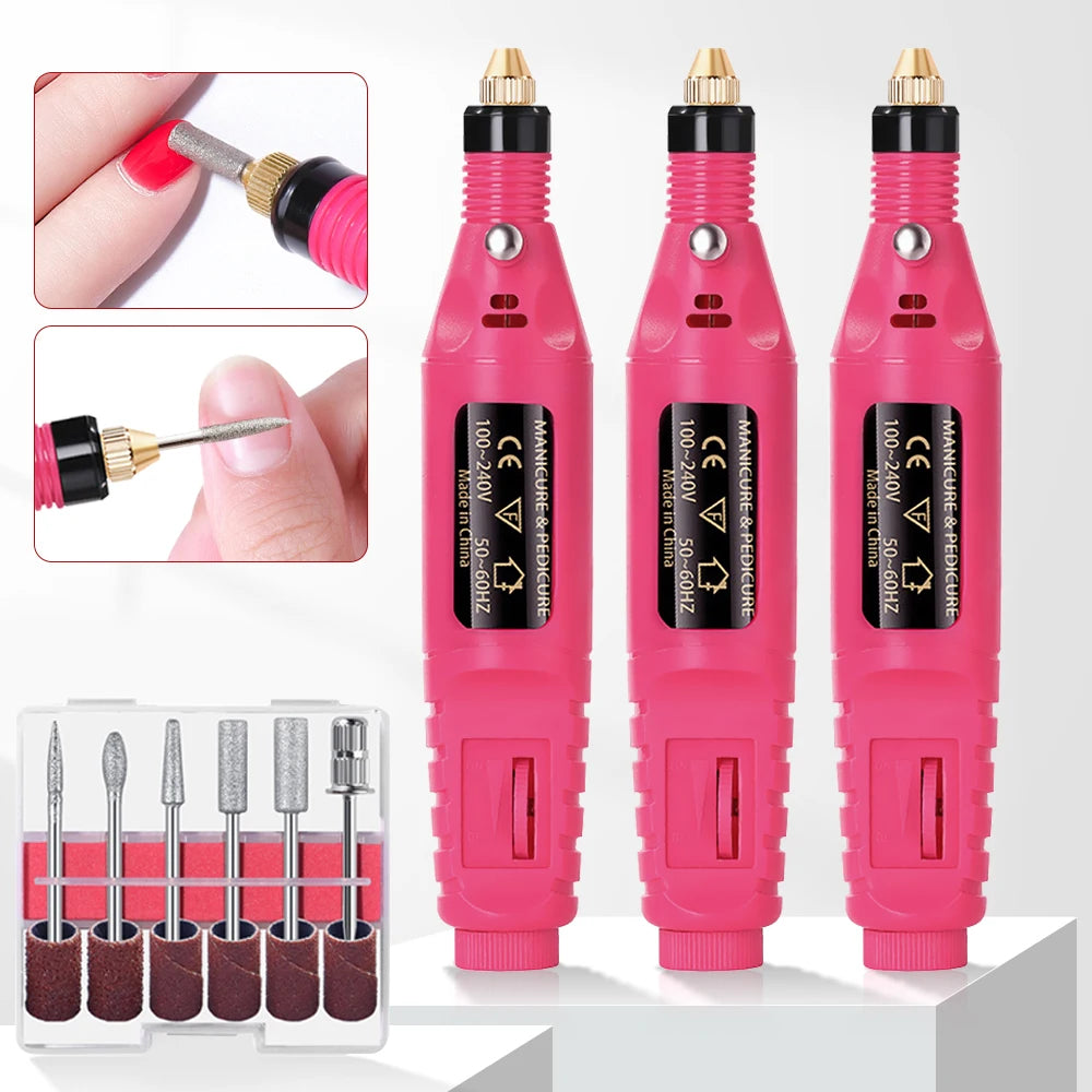 LULAA Electric Nail Drill Machine Set Pedicure Grinding Equipment Mill For Manicure  Professional Strong Nail Polishing Tool