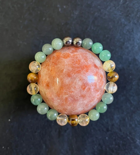 1pc/Prosperity and Success Bracelet 8mm Citrine Green Aventurine Tiger Eye Hematite Decompression Healing Crystal Bracelet Men W