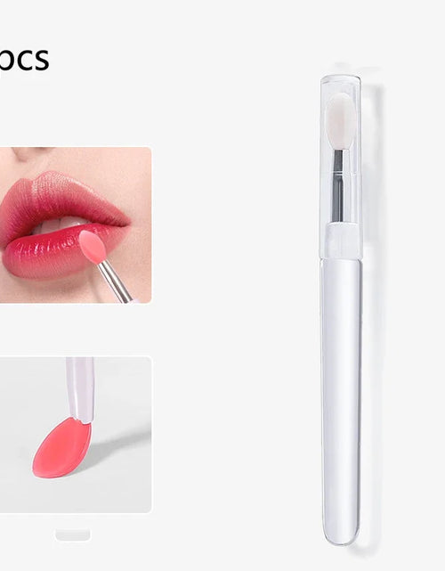 Load image into Gallery viewer, 1/3/10pcs Portable Silicone Lip Brush with Cover Soft Multifunction Lip Balm Applicator Lipstick Lipgloss Makeup Brush Reusable
