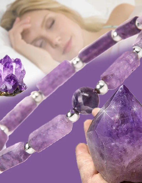 Load image into Gallery viewer, Natural Amethyst Body-purify Slimming Bracelet Stone Energy Yoga Bracelets for Women Weight Loss Bracelet Fatigue Relief Healing
