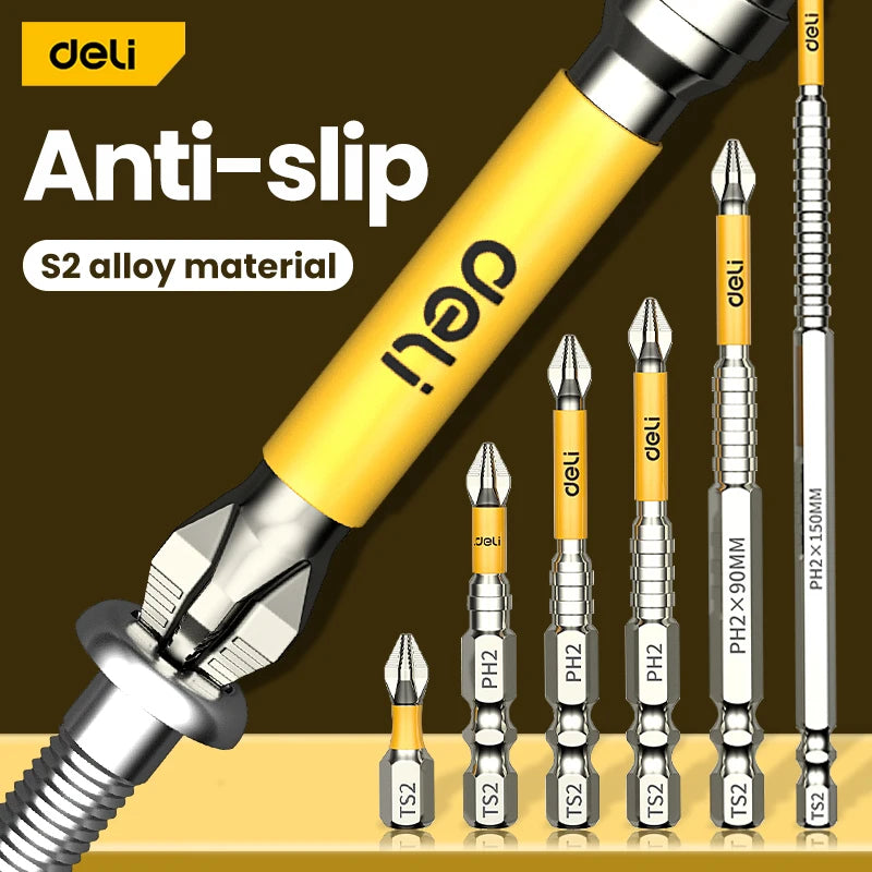 5PCS Upgraded High Hardness And Strong Magnetic Bit 25/50/65/70/90/150mm Non-slip Cross High Hardness Electric Hand Drill Screw