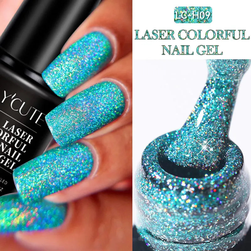 LILYCUTE 7ML Glitter Gel Nail Polish Sparkling Semi Permanent UV Gel Colorful Shinning Gel Varnish Nail Art Soak Off UV LED Gel