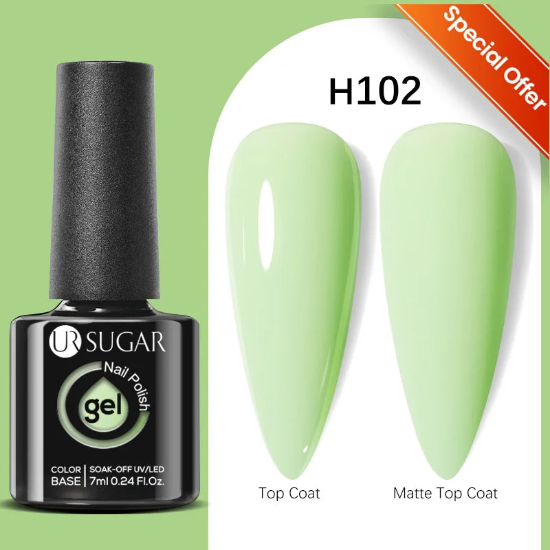 UR SUGAR 7.5ML Blue Black Red Glitter Sequin Color Gel Nail Polish Semi-permanent Varnish For Nail Art Manicure Soak Off UV Gel