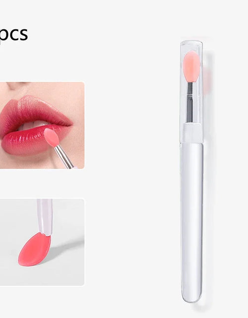Load image into Gallery viewer, 1/3/10pcs Portable Silicone Lip Brush with Cover Soft Multifunction Lip Balm Applicator Lipstick Lipgloss Makeup Brush Reusable
