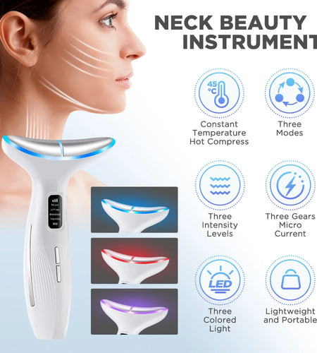 3 Massage Modes Microcurrent Neck Beauty Device Face Lifting Firming Massage Neck Beauty Instrument Tighten Skin Care Tool
