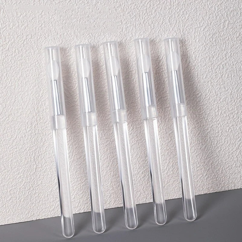 1/3/10pcs Portable Silicone Lip Brush with Cover Soft Multifunction Lip Balm Applicator Lipstick Lipgloss Makeup Brush Reusable