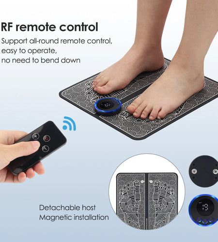 EMS Foot Massager Pad Relief Pain Relax Feet Acupoints Massage Electric Muscle Stimulation Improve Blood Circulation Relax Feet