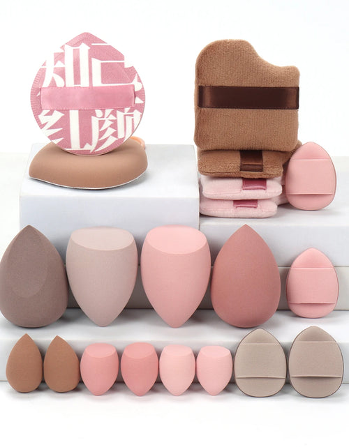 Load image into Gallery viewer, 20 Pcs Pink Makeup Sponge and Makeup Puff Set Suitable for Face Cream and Powder Concealer Powder Makeup Machine
