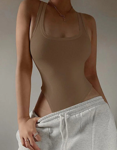 Load image into Gallery viewer, Sleeveless Knit Bodysuit Hot Summer Sexy Bodycon Off Shoulder Halter Tops Casual Street Bodice For Women ClubWear
