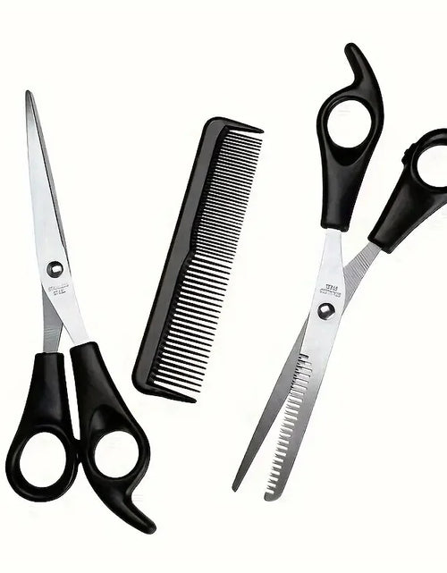 Load image into Gallery viewer, 3pcs Hair Scissors Set Professional Barber Scissors Stainless Steel Hair Cutter Thinning Tools with Fine Tooth Comb Styling Tool
