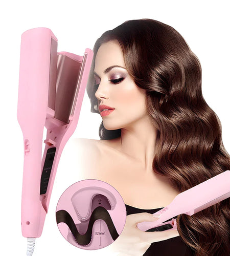Hair Curling Iron 32mm Deep Wave Hair Curler 4 Temperature Adjustable Fast Heating Crimping Iron Styler Wand for All Hair Style