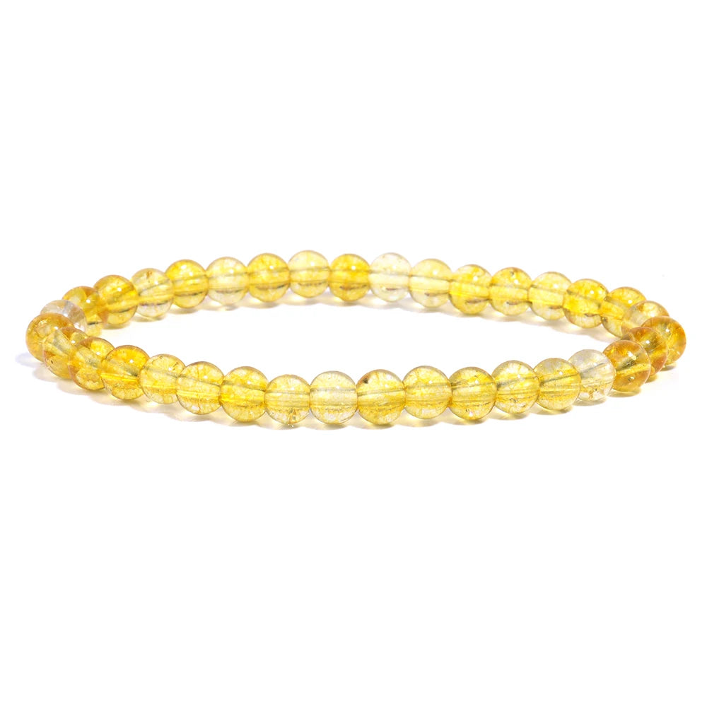 OAIITE Citrine Bracelet for Women Quartz Crystal Agate Jewelry Birthday Gift Yoga Meditation Stretch Wealth Bracelet for Men
