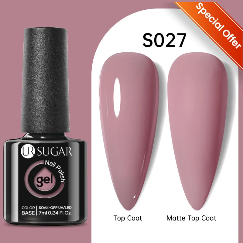 UR SUGAR 7.5ML Blue Black Red Glitter Sequin Color Gel Nail Polish Semi-permanent Varnish For Nail Art Manicure Soak Off UV Gel