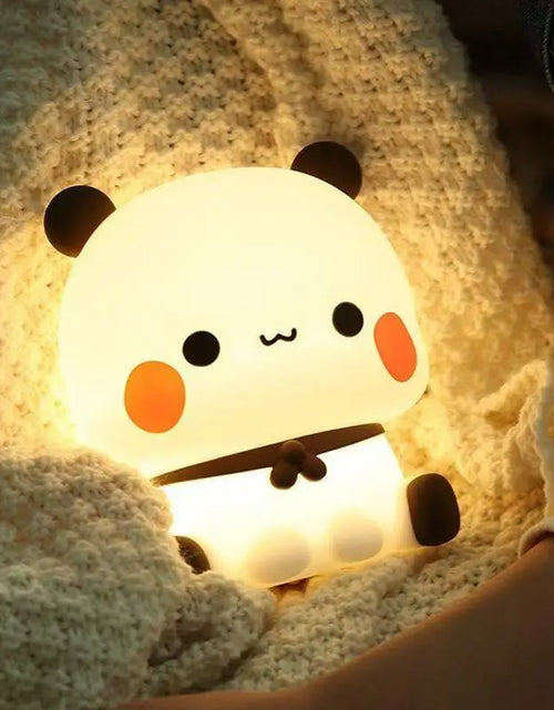 Load image into Gallery viewer, LED Night Lights Cute Panda Silicone Lamp USB Rechargeable Touch Night Lamp Bedside Decor 3 Modes Dimmable Kids Baby nightlight
