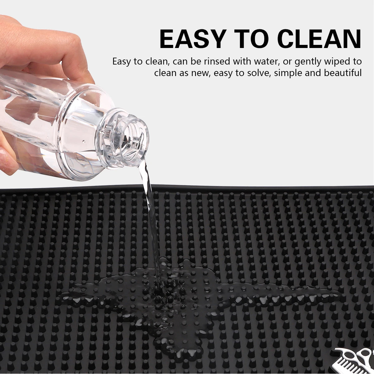 Non-Slip Barber Station Mat Cushion Pad Hairdresser Tool Organizer for Clippers Scissors Comb Trimmers Brushes - Salon Essential