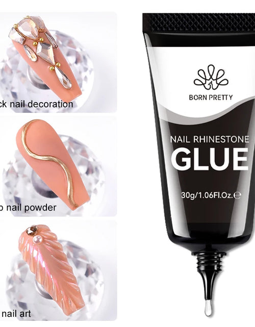 Load image into Gallery viewer, BORN PRETTY Nail Rhinestone Glue 30ML Gel Nail Glue for Nail Charm 3D Nails Bling Gel for Decoration Nails Gems Nail supplies
