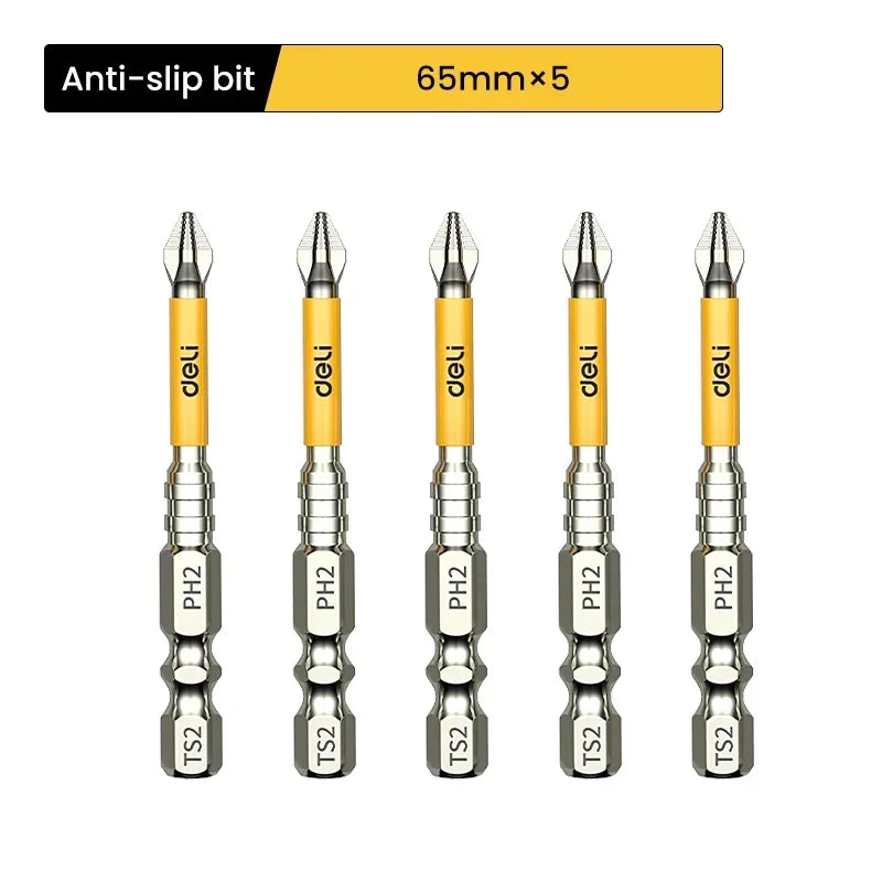 5PCS Upgraded High Hardness And Strong Magnetic Bit 25/50/65/70/90/150mm Non-slip Cross High Hardness Electric Hand Drill Screw