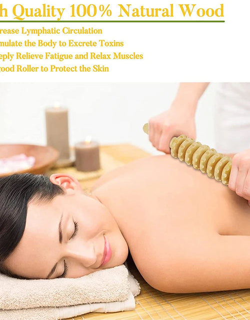 Load image into Gallery viewer, 1 PCS Wood Massage Roller Trigger Points Home Gym Manual Wooden Fascia Massage Roller for Release Cellulite Sore Muscle Blasting
