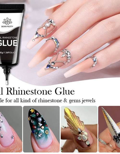 Load image into Gallery viewer, BORN PRETTY Nail Rhinestone Glue 30ML Gel Nail Glue for Nail Charm 3D Nails Bling Gel for Decoration Nails Gems Nail supplies

