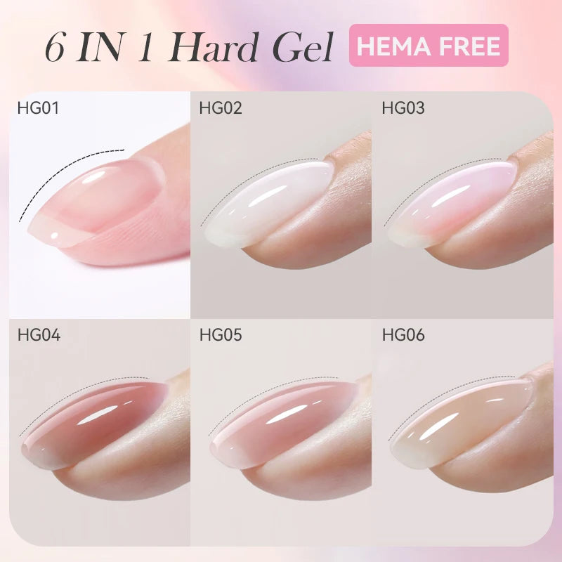 LILYCUTE 6 IN 1 Extension Gel Nail Polish Acrylic Construct Hard Gel Soak Off Self Leveling Reinforcement Gel For Nail HEMA FREE