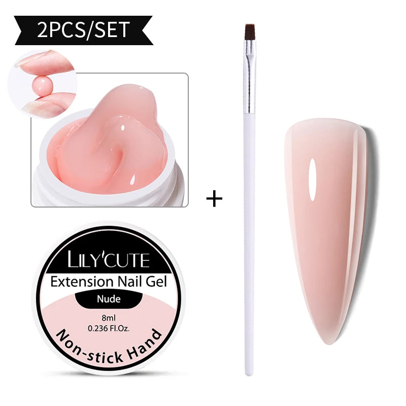 LILYCUTE 6 IN 1 Extension Gel Nail Polish Acrylic Construct Hard Gel Soak Off Self Leveling Reinforcement Gel For Nail HEMA FREE