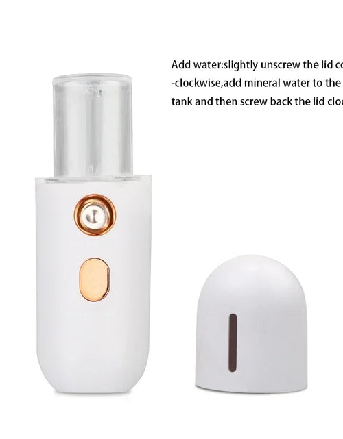 Load image into Gallery viewer, 1PC Mini Portable Humidifier Nano Mister Facial Steamer Device Beauty Spray Hydrating Apparatus Cold Spray ApparatusRechargeable
