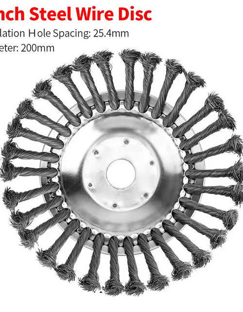 Load image into Gallery viewer, Lawn Mower Weeding Disc 8 Inch Wire Weeding Wheel Garden Tool Lawn Mower Accessories Twisted Wire Disc Type Wire Wheel
